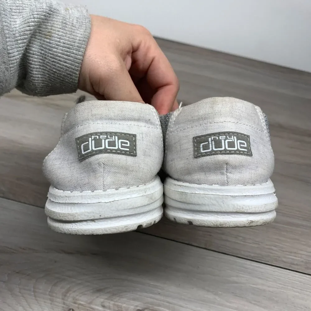 Hey Dude’s Women’s Wendy Sox Glacier Gray/White‎ Comfort Shoes 9/40